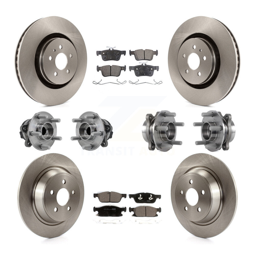 Kit de rotors et plaquettes de frein, roulement de moyeu avant et arrière (10 pièces) pour Lincoln Continental FW