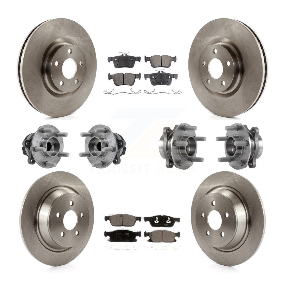 Kit de rotors et plaquettes de frein, roulement de moyeu avant et arrière (10 pièces) pour Lincoln Continental FW