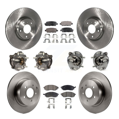 Kit de plaquettes de rotor de frein, roulement de moyeu avant et arrière (10 pièces) pour INFINITI M35 RW 2006 – 2007