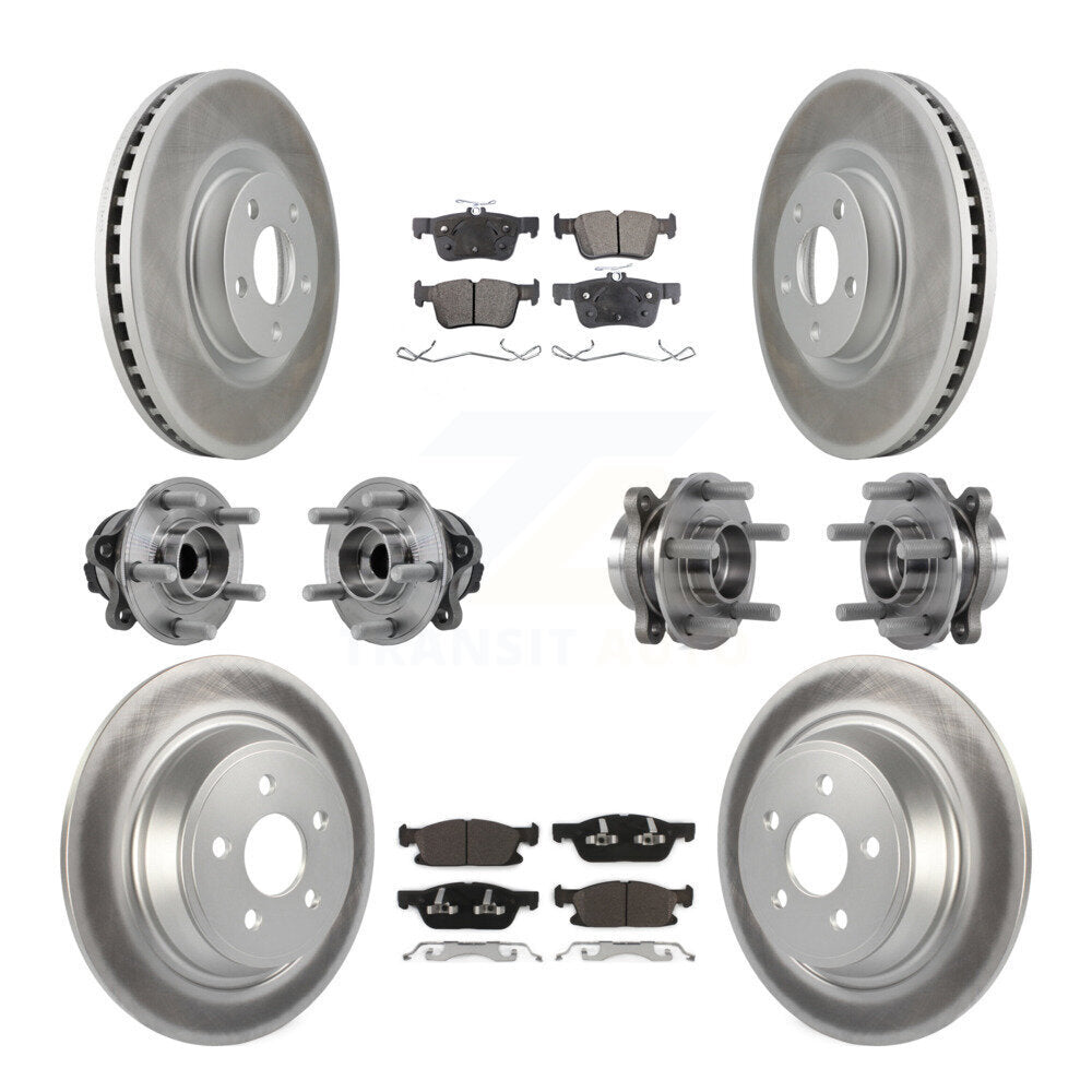 Kit de plaquettes de rotor de frein revêtues de roulement de moyeu avant et arrière (10 pièces) pour Ford Edge FW 15-18