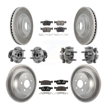 Kit de plaquettes de rotor de frein revêtues de roulement de moyeu avant et arrière (10 pièces) pour Ford Edge FW 15-18
