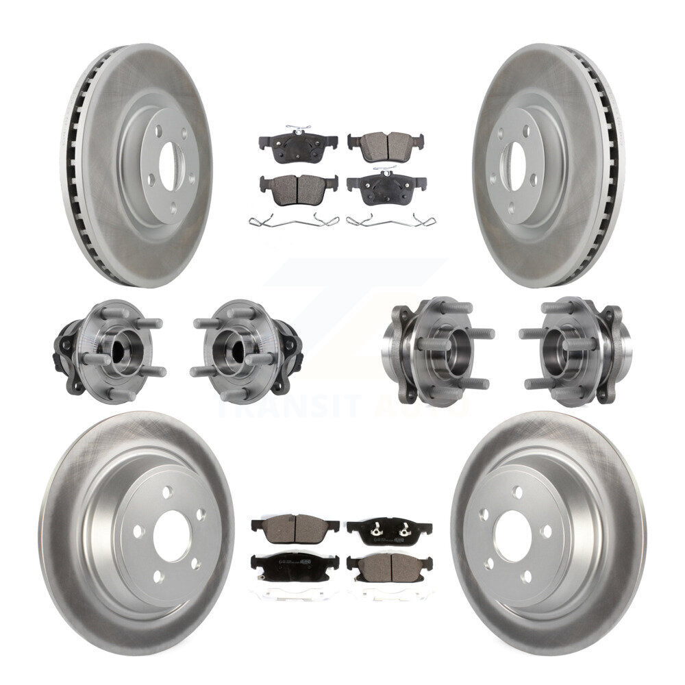 Kit de plaquettes de Rotor de frein revêtues de roulement de moyeu avant et arrière (10 pièces) pour Lincoln Continenta
