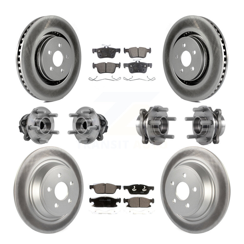 Kit de plaquettes de Rotor de frein revêtues de roulement de moyeu avant et arrière (10 pièces) pour Lincoln Continenta