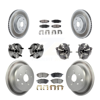 Kit de rotor et de plaquettes de frein à disque revêtus de roulement de moyeu avant et arrière (10 pièces) pour Subaru WR