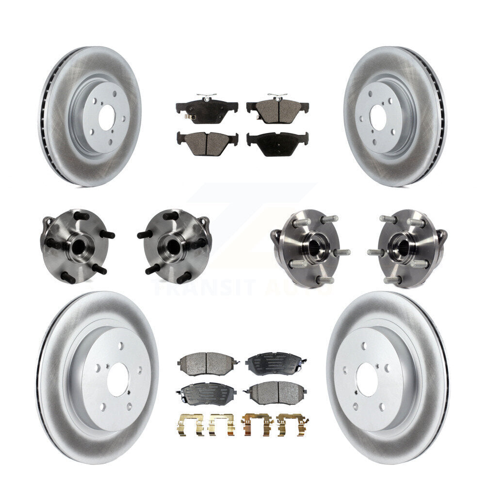 Kit de rotor et de plaquettes de frein à disque revêtus de roulement de moyeu avant et arrière (10 pièces) pour Subaru WR