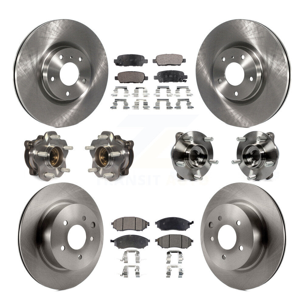 Kit de plaquettes de rotor de frein, roulement de moyeu avant et arrière (10 pièces) pour INFINITI M35 AW 2006 – 2007