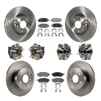 Kit de plaquettes de rotor de frein, roulement de moyeu avant et arrière (10 pièces) pour INFINITI M35 AW 2006 – 2007