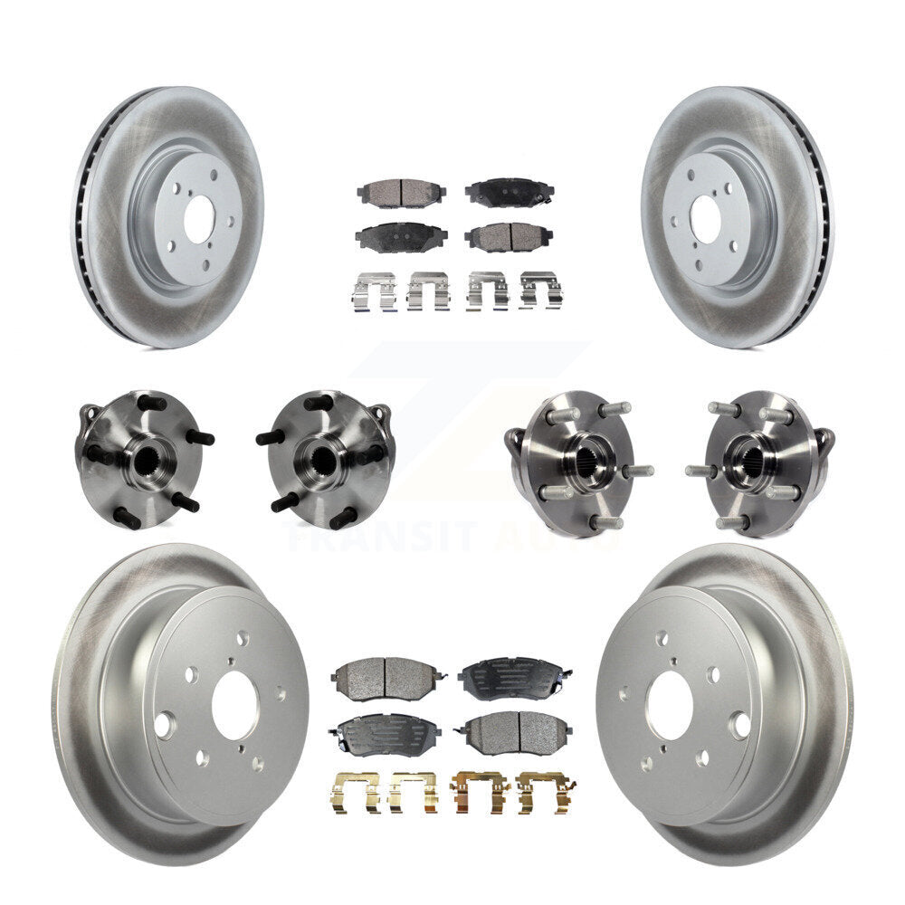 Kit de rotor et de plaquettes de frein à disque revêtus de roulement de moyeu avant et arrière (10 pièces) pour Subaru WR