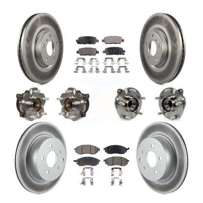 Kit de rotors et plaquettes de frein revêtus de roulement de moyeu avant et arrière (10 pièces) pour INFINITI M35 RW