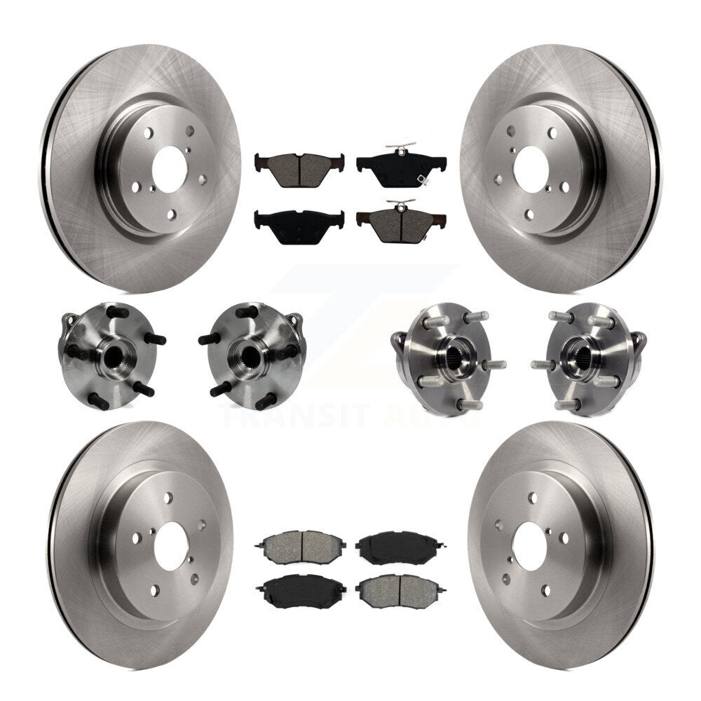 Kit de rotors et plaquettes de frein à disque, roulements de moyeu avant et arrière (10 pièces) pour Subaru WRX