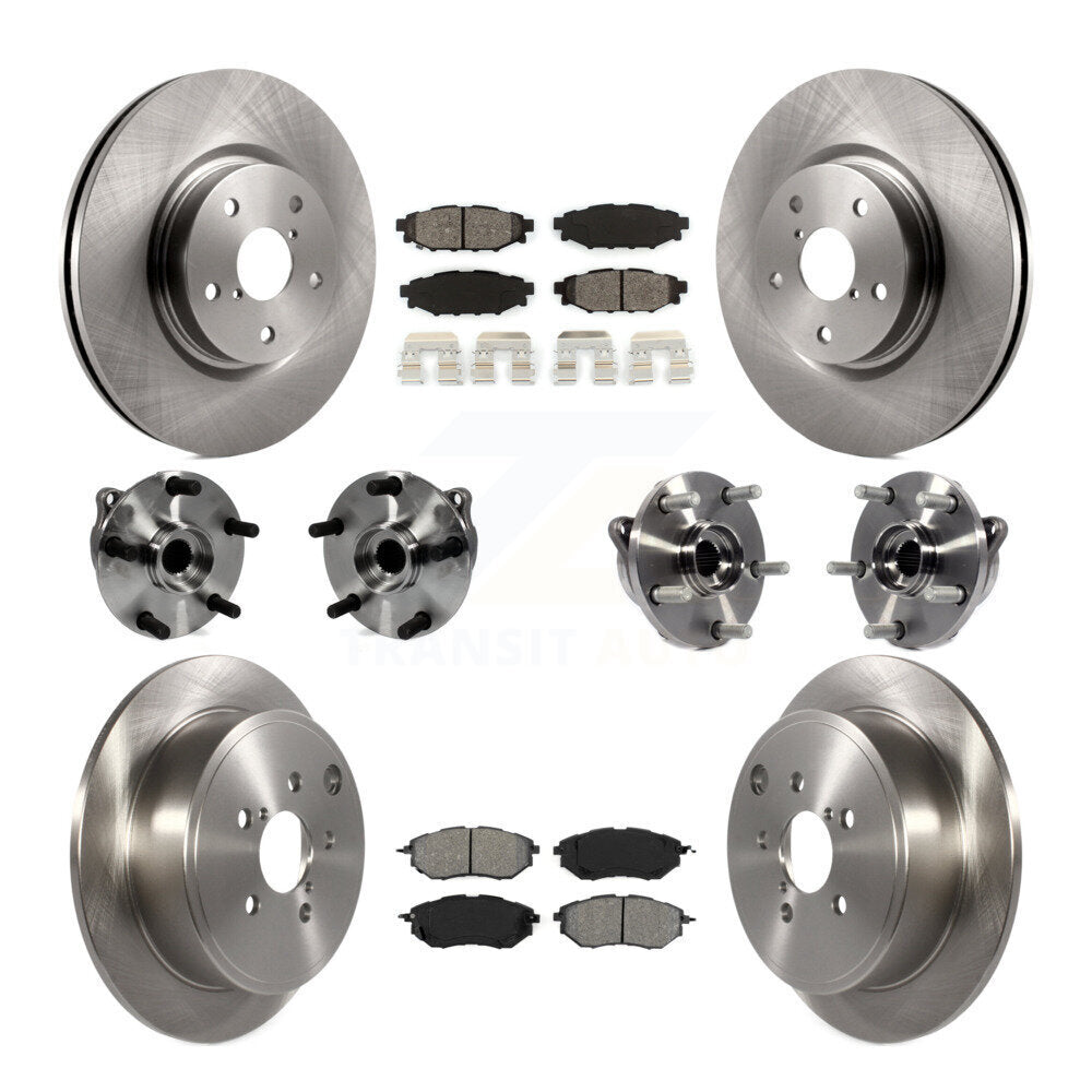Kit de rotors et plaquettes de frein à disque, roulements de moyeu avant et arrière (10 pièces) pour Subaru WRX