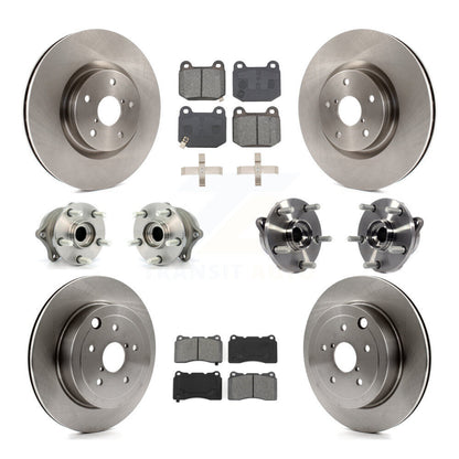 Kit de Rotor et de plaquettes de frein, roulement de moyeu avant et arrière (10 pièces) pour Subaru Impreza WRX ST
