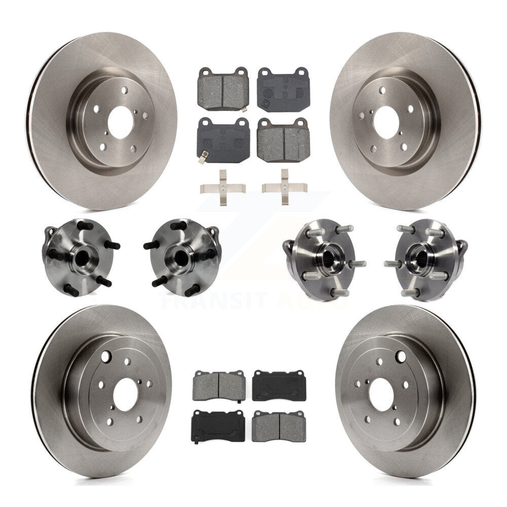 Kit de Rotor et de plaquettes de frein, roulement de moyeu avant et arrière (10 pièces) pour Subaru Impreza WRX ST