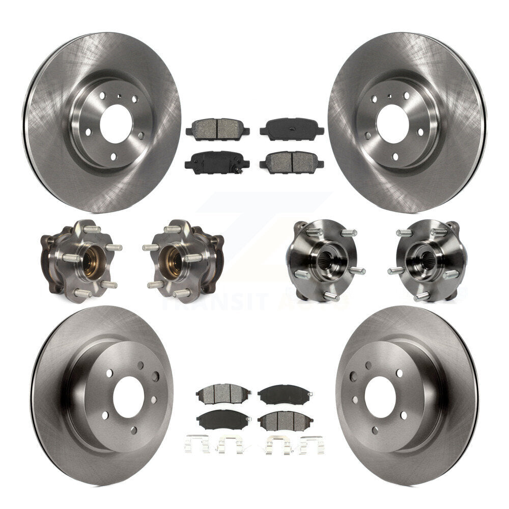 Kit de plaquettes de rotor de frein, roulement de moyeu avant et arrière (10 pièces) pour INFINITI M35 AW 2006 – 2007