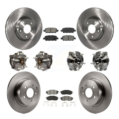Kit de plaquettes de rotor de frein, roulement de moyeu avant et arrière (10 pièces) pour INFINITI M35 AW 2006 – 2007