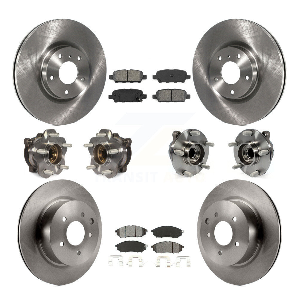 Kit de plaquettes de rotor de frein, roulement de moyeu avant et arrière (10 pièces) pour INFINITI M35 RW 2006 – 2007