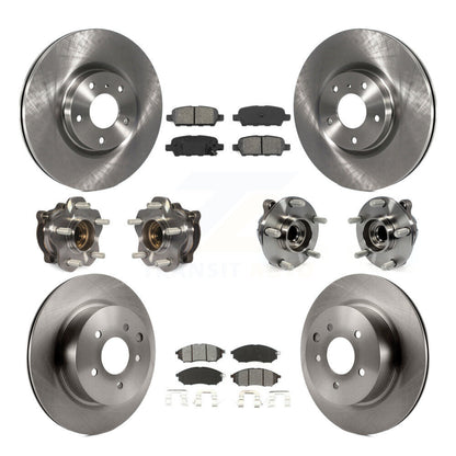 Kit de plaquettes de rotor de frein, roulement de moyeu avant et arrière (10 pièces) pour INFINITI M35 RW 2006 – 2007