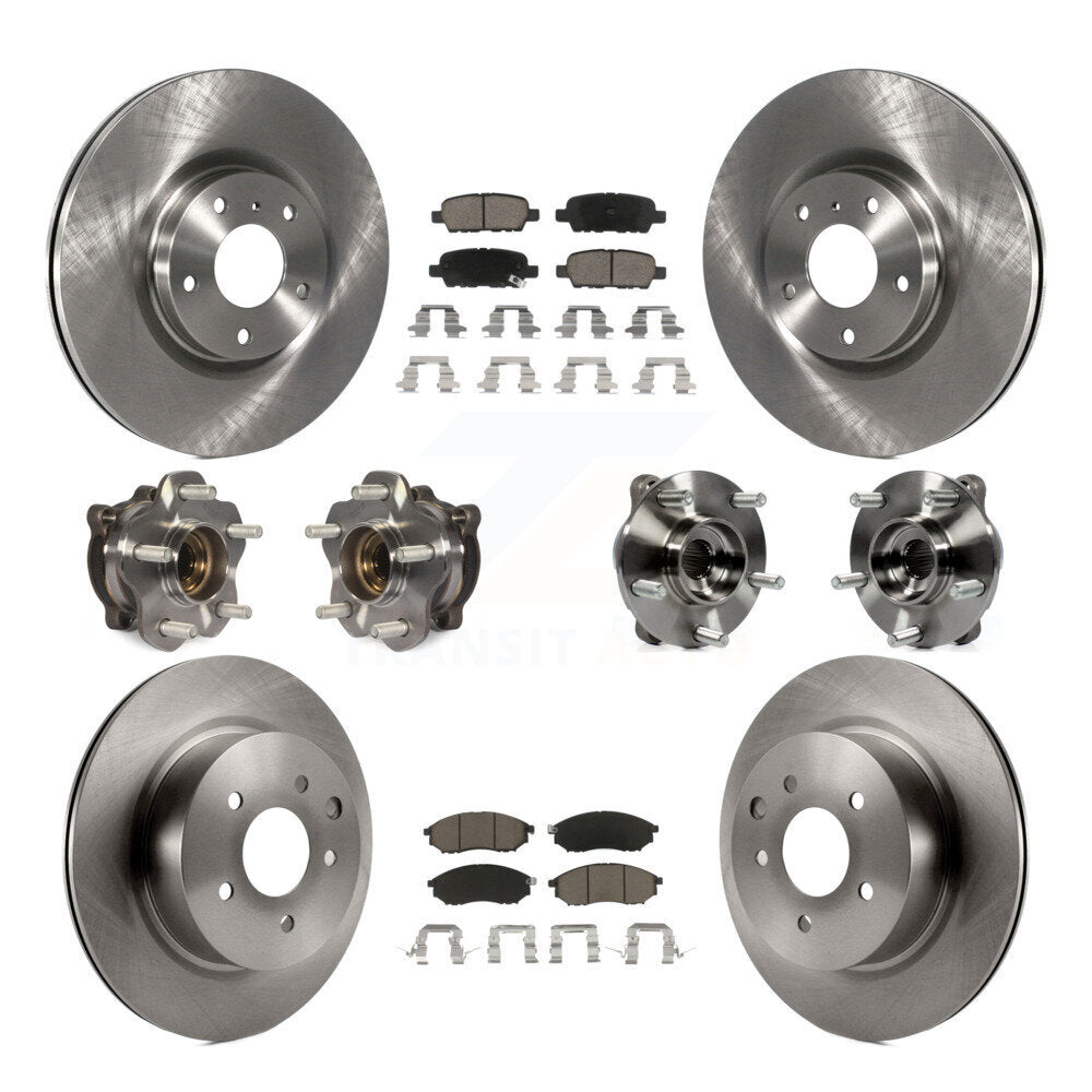 Kit de plaquettes de rotor de frein, roulement de moyeu avant et arrière (10 pièces) pour INFINITI M35 AW 2006 – 2007