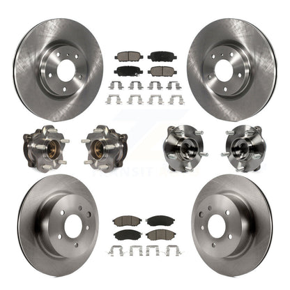 Kit de plaquettes de rotor de frein, roulement de moyeu avant et arrière (10 pièces) pour INFINITI M35 AW 2006 – 2007