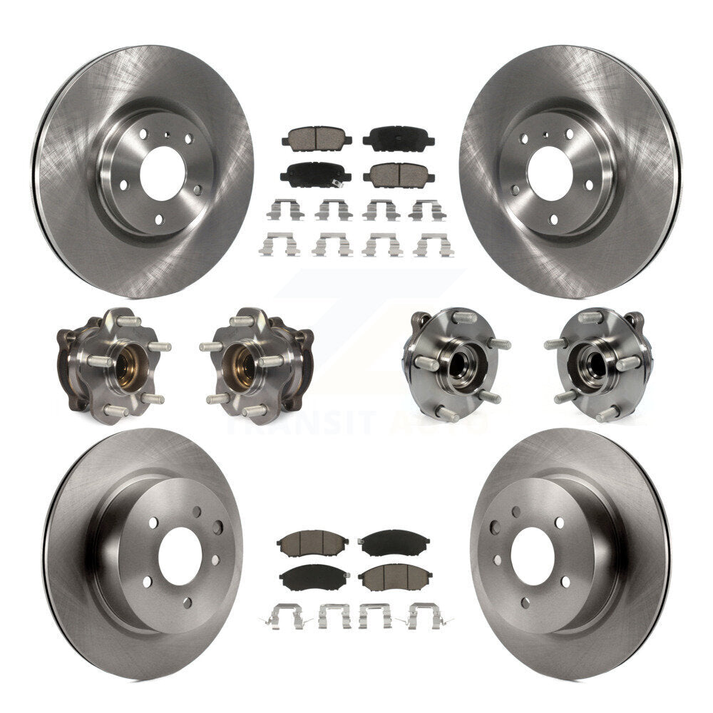 Kit de plaquettes de rotor de frein, roulement de moyeu avant et arrière (10 pièces) pour INFINITI M35 RW 2006 – 2007