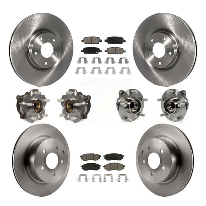 Kit de plaquettes de rotor de frein, roulement de moyeu avant et arrière (10 pièces) pour INFINITI M35 RW 2006 – 2007