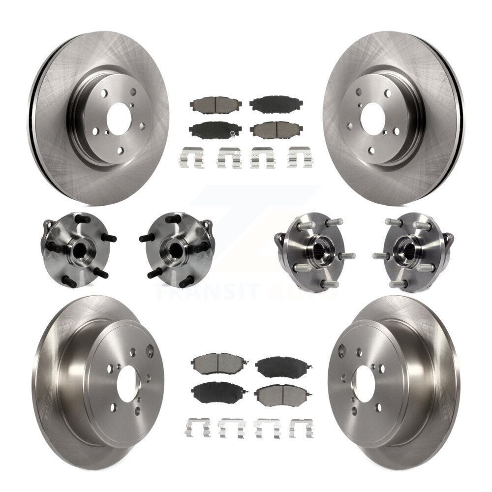 Kit de rotors et plaquettes de frein à disque, roulements de moyeu avant et arrière (10 pièces) pour Subaru WRX