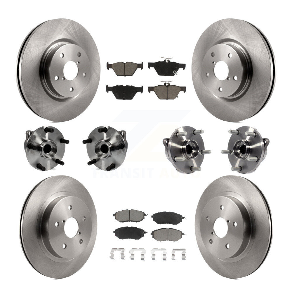 Kit de rotors et plaquettes de frein à disque, roulements de moyeu avant et arrière (10 pièces) pour Subaru WRX