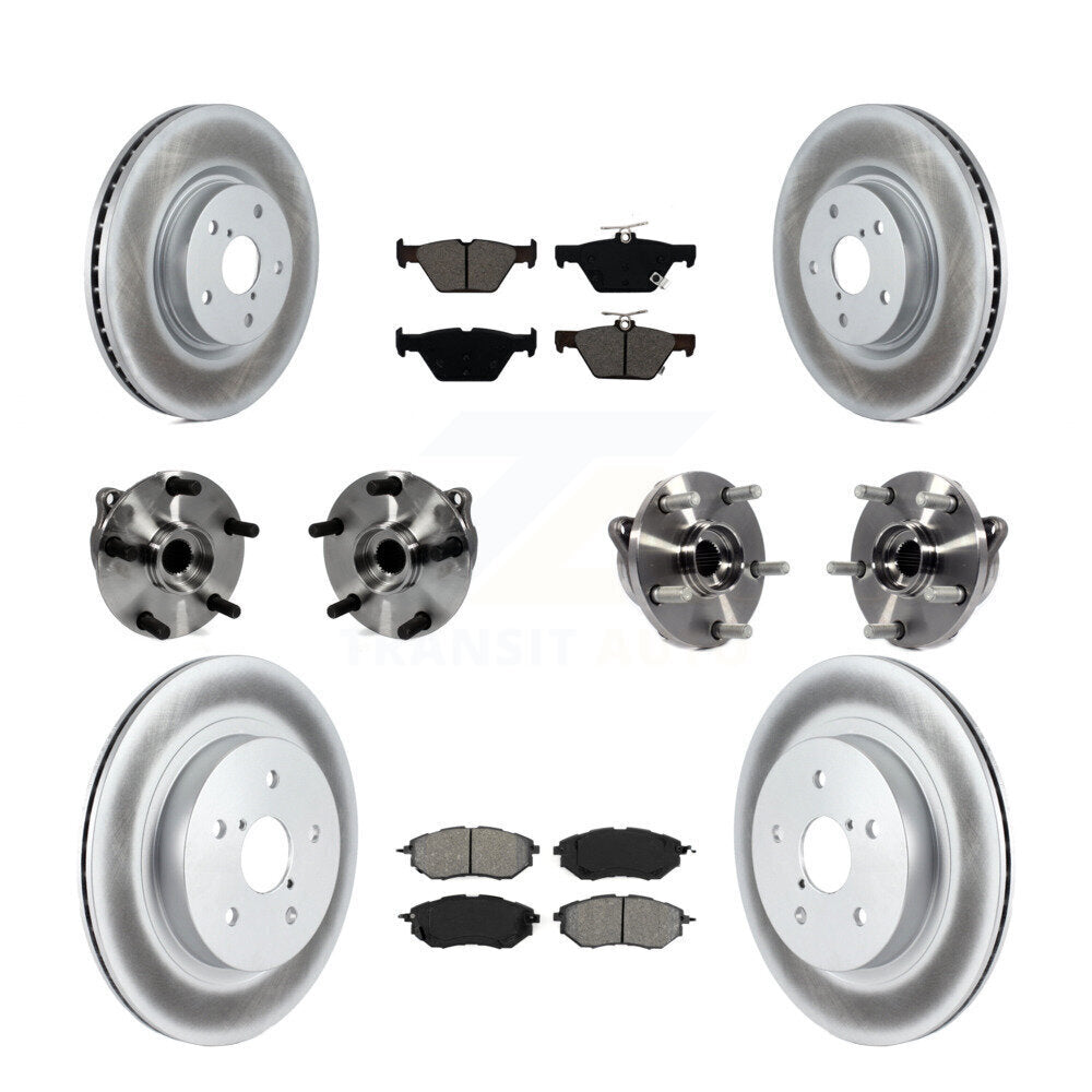 Kit de rotor et de plaquettes de frein à disque revêtus de roulement de moyeu avant et arrière (10 pièces) pour Subaru WR