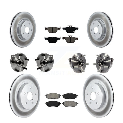 Kit de rotor et de plaquettes de frein à disque revêtus de roulement de moyeu avant et arrière (10 pièces) pour Subaru WR