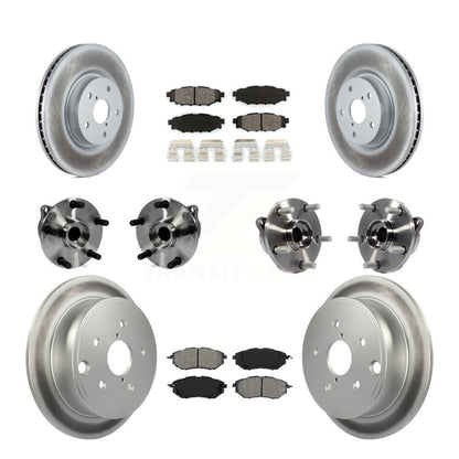 Kit de rotor et de plaquettes de frein à disque revêtus de roulement de moyeu avant et arrière (10 pièces) pour Subaru WR