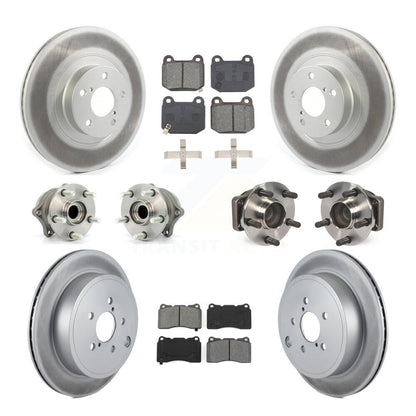 Kit de rotors et plaquettes de frein à disque revêtus de roulement de moyeu avant et arrière (10 pièces) pour Toyota 8