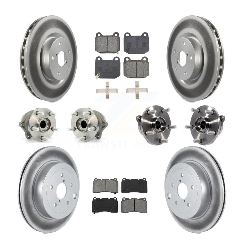 Kit de plaquettes de rotor de frein enduites de roulement de moyeu avant et arrière (10 pièces) pour Subaru Impreza WR