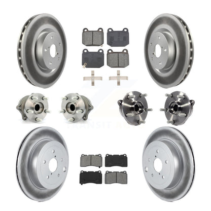 Kit de plaquettes de rotor de frein enduites de roulement de moyeu avant et arrière (10 pièces) pour Subaru Impreza WR