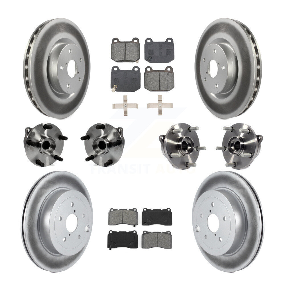 Kit de plaquettes de rotor de frein enduites de roulement de moyeu avant et arrière (10 pièces) pour Subaru Impreza WR