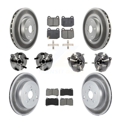 Kit de plaquettes de rotor de frein enduites de roulement de moyeu avant et arrière (10 pièces) pour Subaru Impreza WR