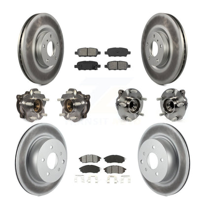 Kit de rotors et plaquettes de frein revêtus de roulement de moyeu avant et arrière (10 pièces) pour INFINITI M35 RW