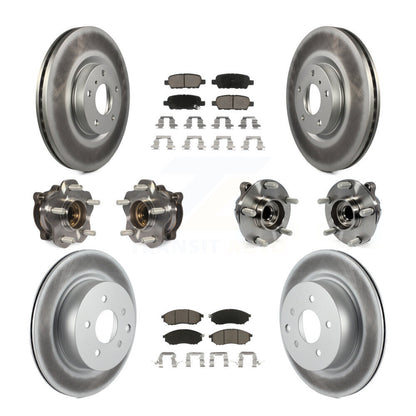 Kit de rotors et plaquettes de frein revêtus de roulement de moyeu avant et arrière (10 pièces) pour INFINITI M35 RW