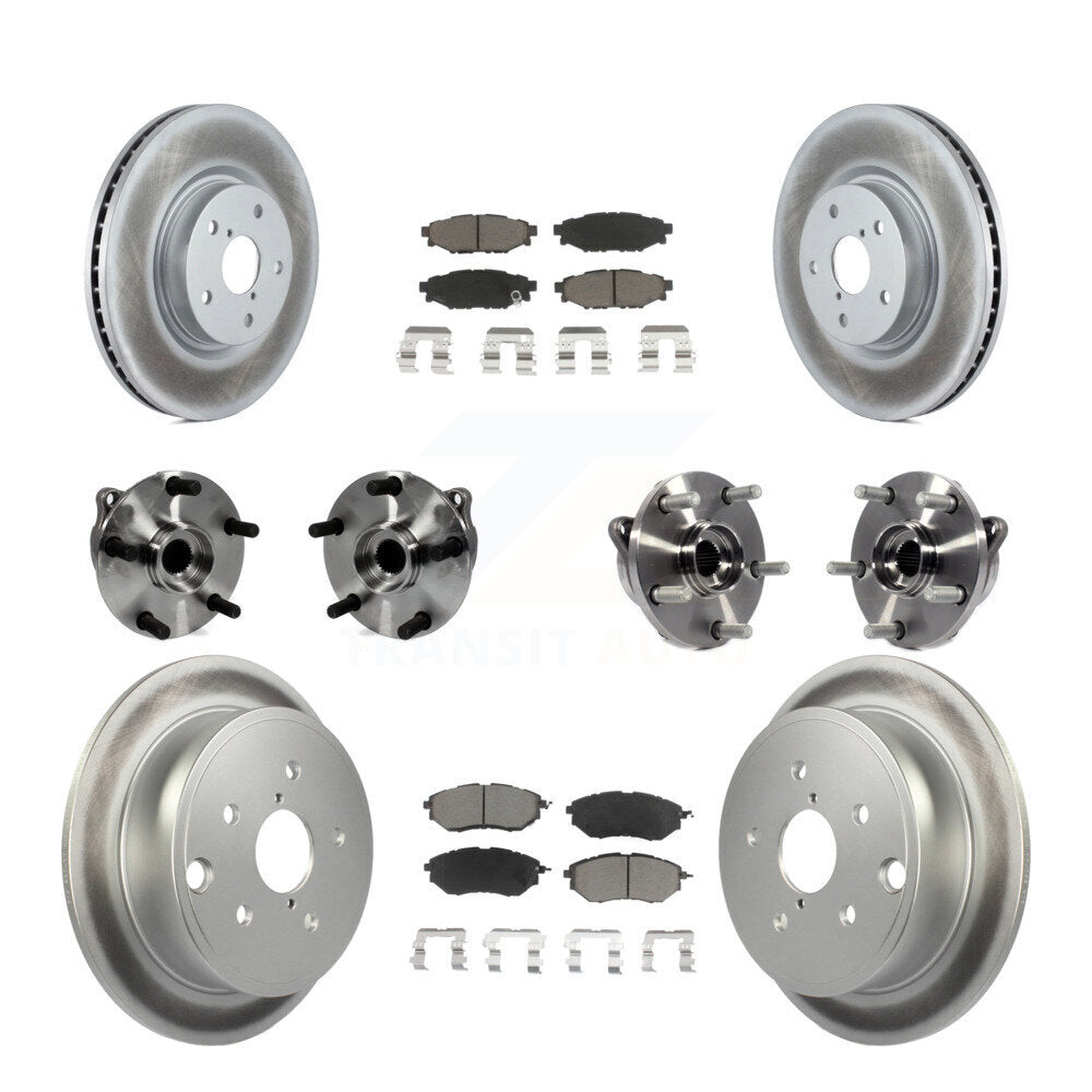 Kit de rotor et de plaquettes de frein à disque revêtus de roulement de moyeu avant et arrière (10 pièces) pour Subaru WR