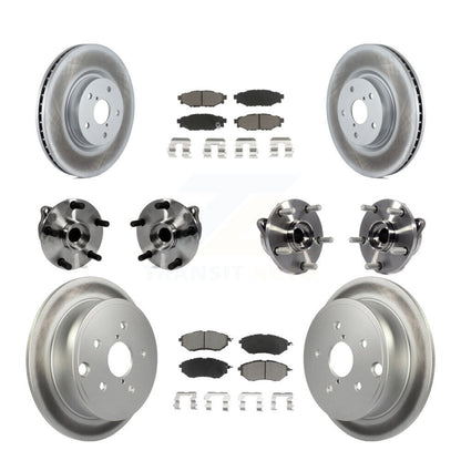 Kit de rotor et de plaquettes de frein à disque revêtus de roulement de moyeu avant et arrière (10 pièces) pour Subaru WR