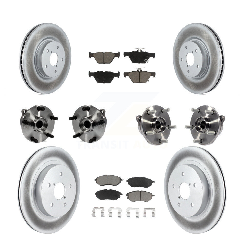 Kit de rotor et de plaquettes de frein à disque revêtus de roulement de moyeu avant et arrière (10 pièces) pour Subaru WR