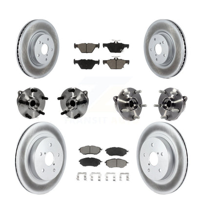 Kit de rotor et de plaquettes de frein à disque revêtus de roulement de moyeu avant et arrière (10 pièces) pour Subaru WR