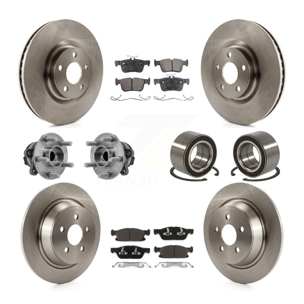 Kit de rotors et plaquettes de frein à disque, roulement de moyeu avant et arrière (10 pièces) pour Ford Edge FW 2015