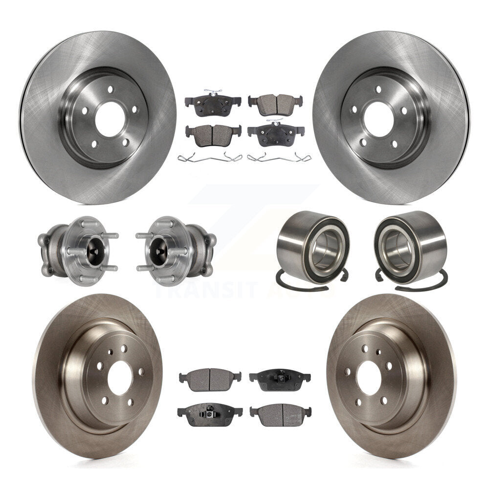 Kit de rotors et plaquettes de frein avec roulement de moyeu avant et arrière (10 pièces) pour Ford Escape Lincoln MK