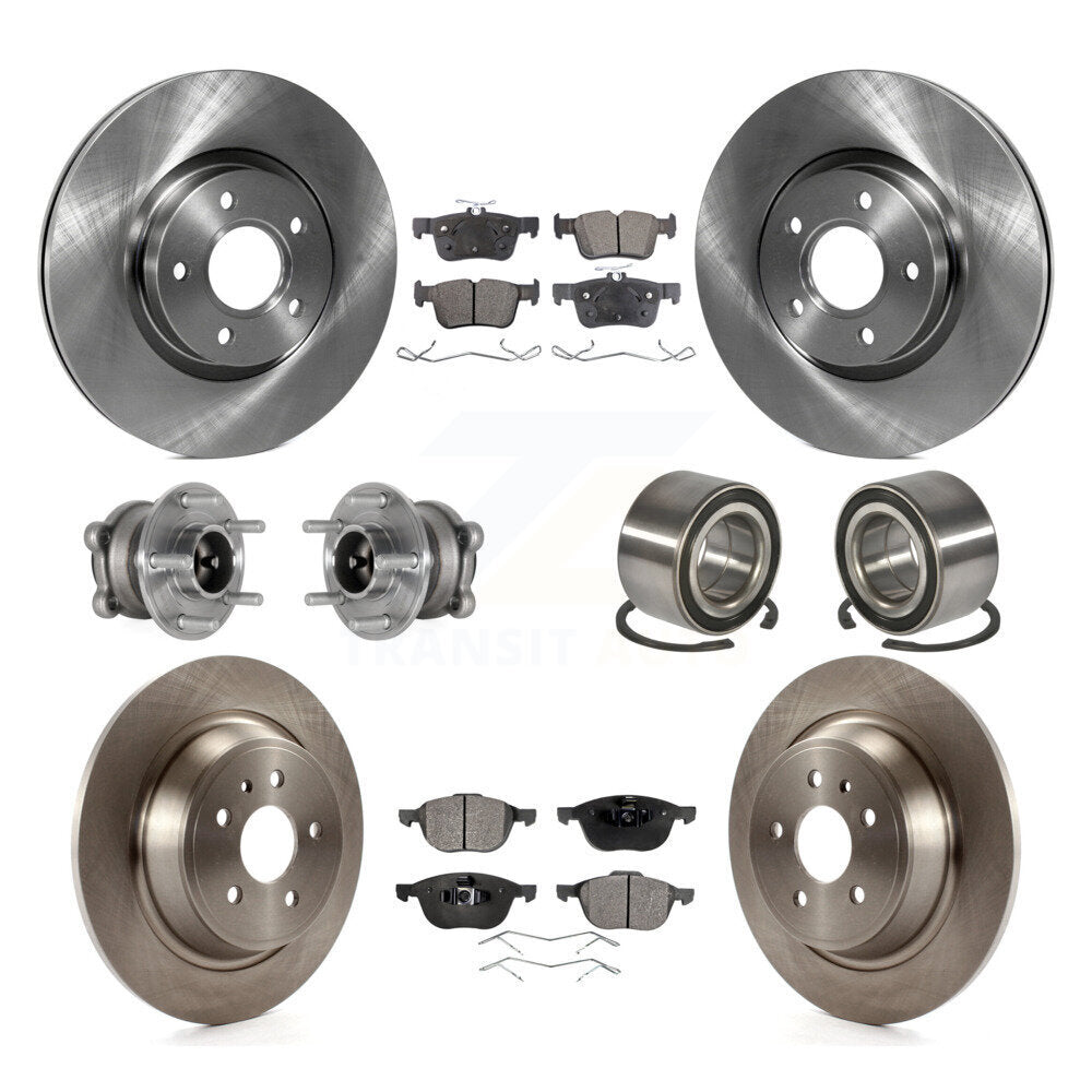 Kit de Rotor et de plaquettes de frein à disque, roulement de moyeu de roue avant et arrière (10 pièces) pour Ford Escap