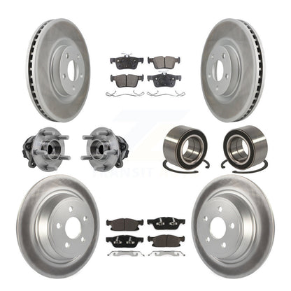 Kit de plaquettes de rotor de frein enduites de roulement de moyeu avant et arrière (10 pièces) pour Ford Edge FW 2015