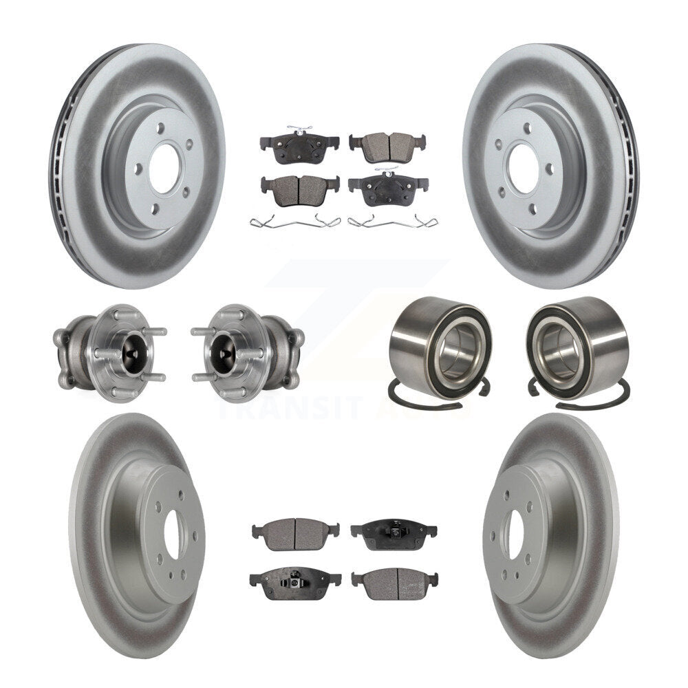 Kit de plaquettes de Rotor de frein revêtues de roulement de moyeu avant et arrière (10 pièces) pour Ford Escape Lincol