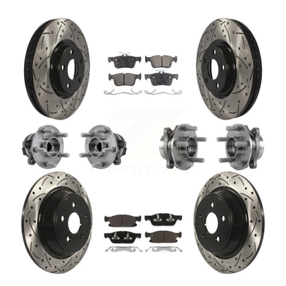 Kit de plaquettes de rotor de frein revêtues de roulement de moyeu avant et arrière (10 pièces) pour Ford Edge FW 15-18