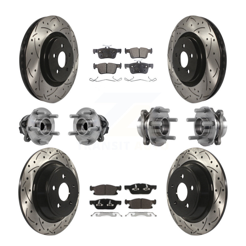 Kit de plaquettes de Rotor de frein, roulement de moyeu avant et arrière (10 pièces) pour Ford Edge Lincoln MK