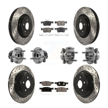 Kit de plaquettes de Rotor de frein revêtues de roulement de moyeu avant et arrière (10 pièces) pour Lincoln Continenta