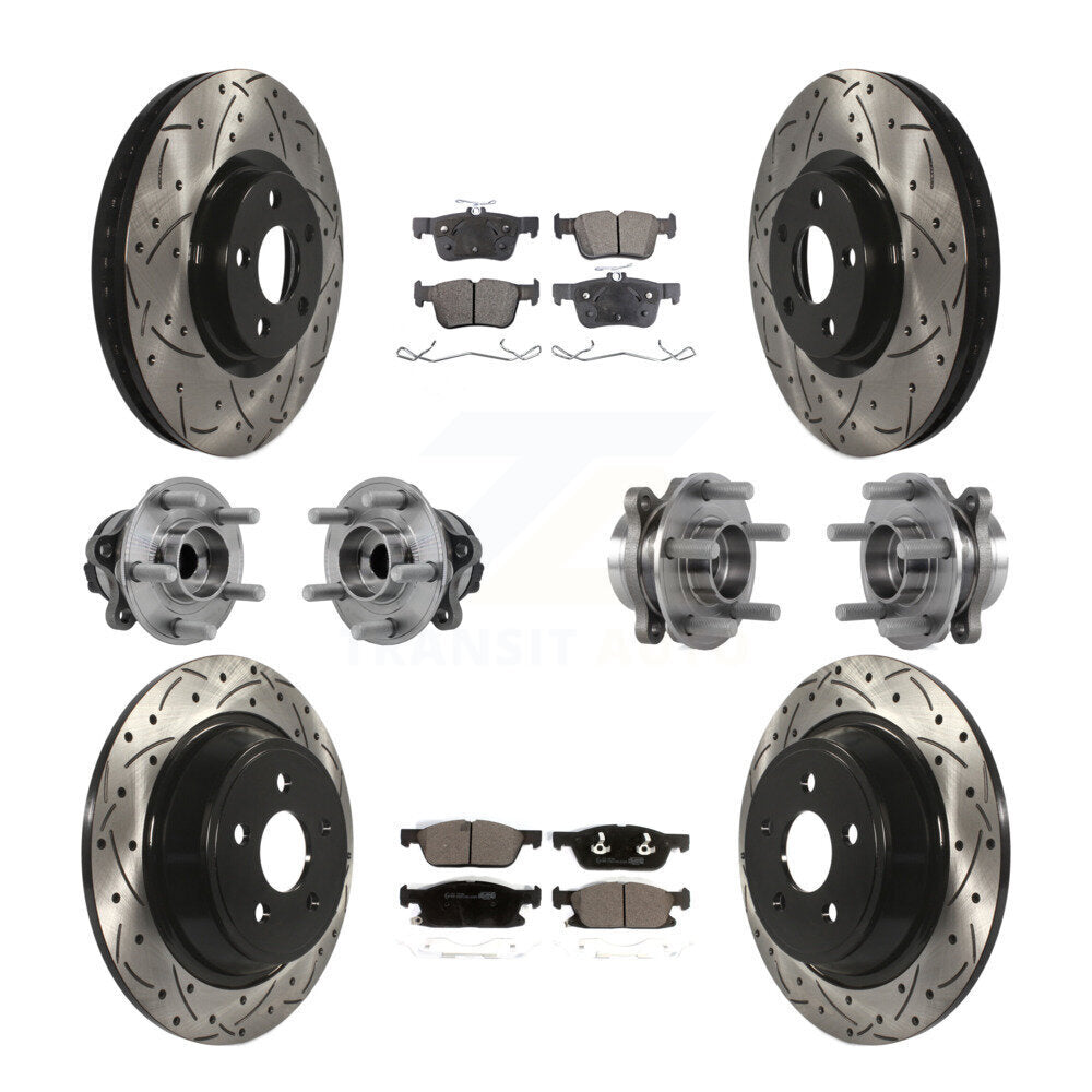 Kit de plaquettes de Rotor de frein revêtues de roulement de moyeu avant et arrière (10 pièces) pour Lincoln Continenta